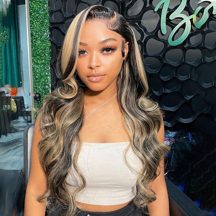 QVR Balayage Highlight Colored 13x4 Lace Frontal Wigs Body Wave/Straight Human Hair Wigs - Image 5