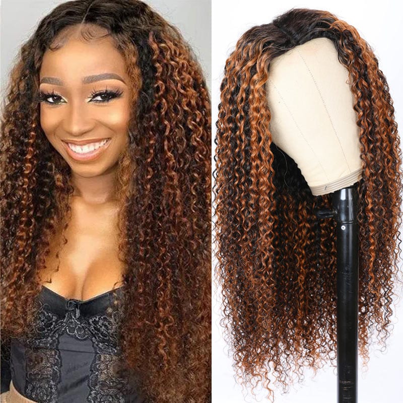 QVR Glueless Pre-cut Curly 13x4 Lace Frontal Human Hair Wigs Highlight Balayage Color Wigs Beginner Friendly - Image 6