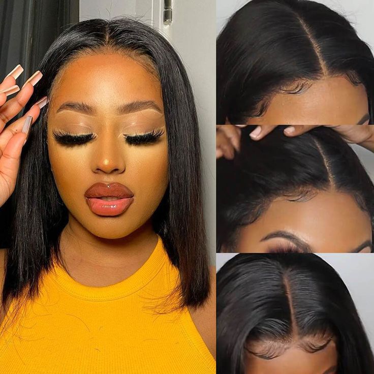 QVR Beginner Friendly Straight 5x5 Lace Closure Short Bob Wig 100% Human Hair - Image 2
