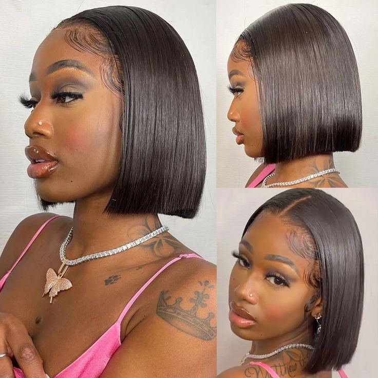 QVR Beginner Friendly Straight 5x5 Lace Closure Short Bob Wig 100% Human Hair - Image 3