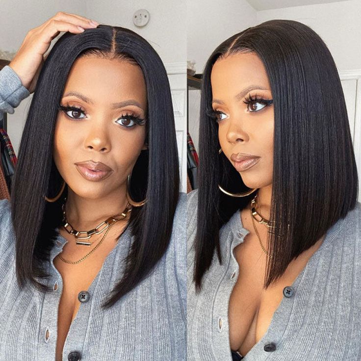 QVR Beginner Friendly Straight 5x5 Lace Closure Short Bob Wig 100% Human Hair - Image 4