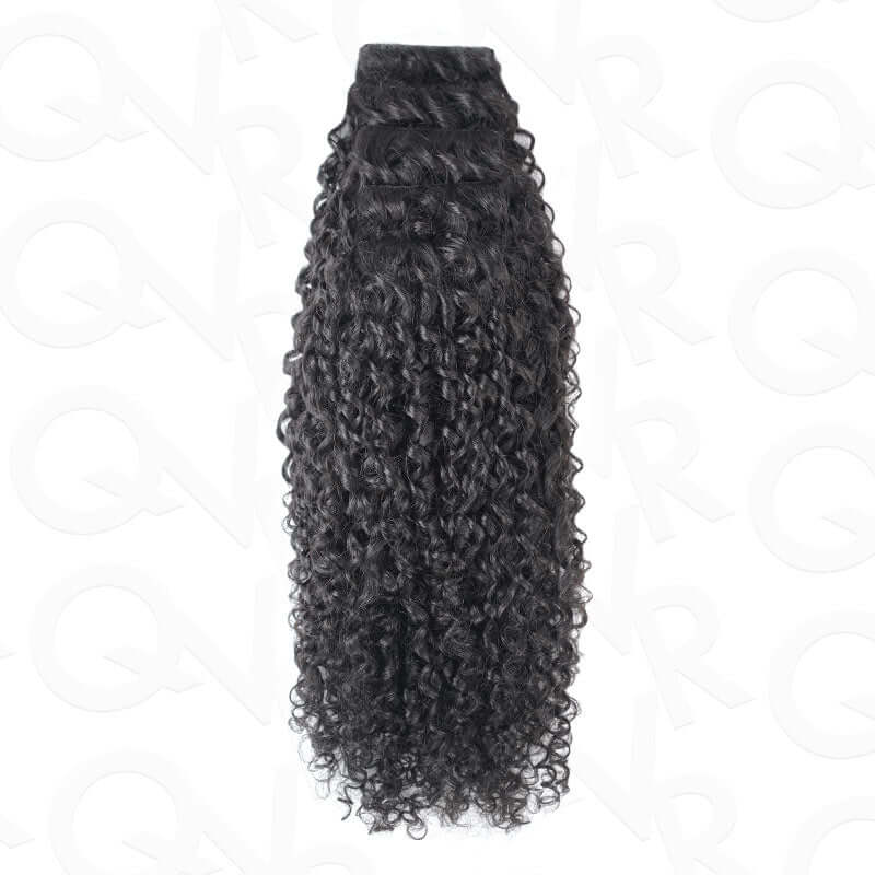 QVR Best 9PCS Weft Clip In Hair Extensions 5PCS Volumizer Ramen Curl Clip In Human Hair - Image 10