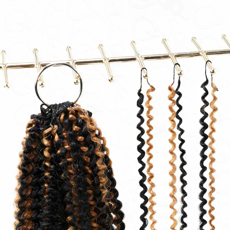 QVR Blonde Highlight Feather Crochet Human Hair #P1B/27 Afro Kinky Curly Machine Made Crochet Weave Hair Extensions - Image 7