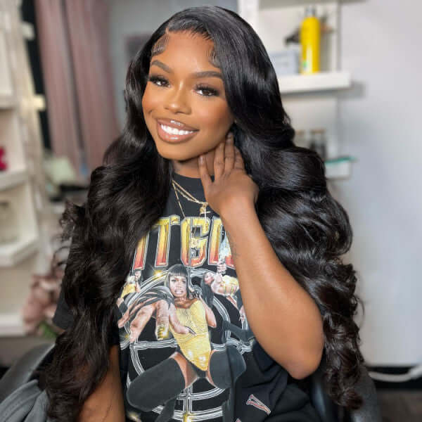 QVR Body Wave 13x4 Lace Frontal Wigs Free Part Long Wig 100% Human Hair - Image 3