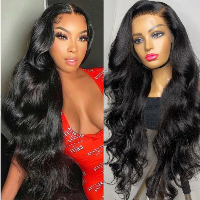 QVR Body Wave 13x6 Lace Frontal Wigs Human Hair Black Wigs Bleach Knots For Women - Image 4