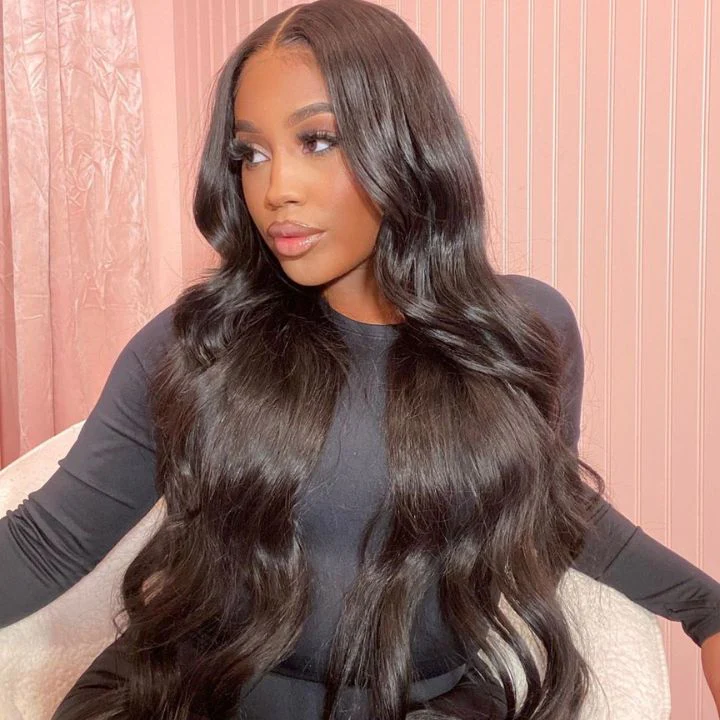 QVR Body Wave 13x6 Lace Frontal Wigs Human Hair Black Wigs Bleach Knots For Women - Image 6
