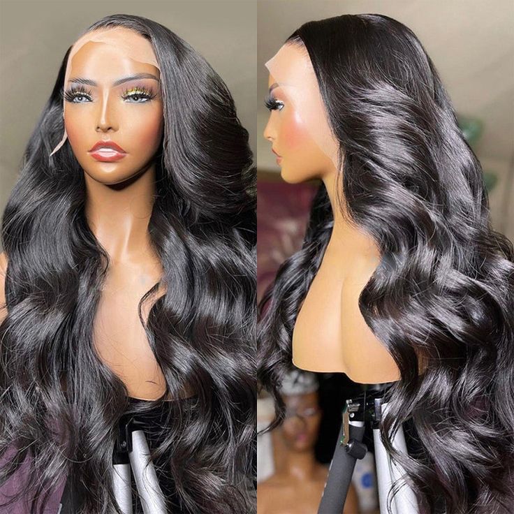 QVR Body Wave 13x6 Lace Frontal Wigs Human Hair Black Wigs Bleach Knots For Women - Image 7