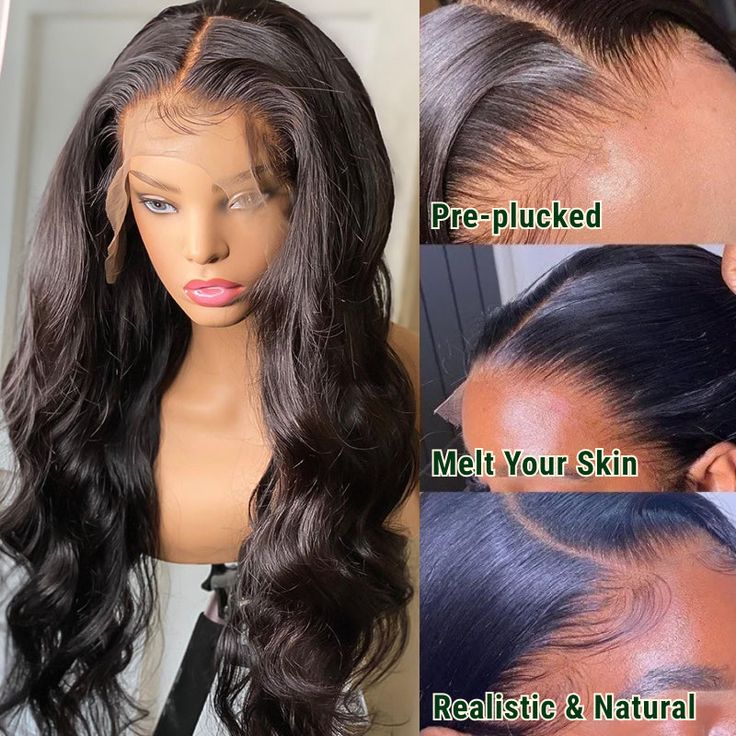 QVR Body Wave 13x6 Lace Frontal Wigs Human Hair Black Wigs Bleach Knots For Women - Image 8