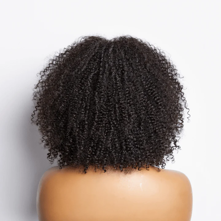 QVR Bouncy Curly Minimum Lace Short Bob Wigs Human Hair With Bangs - Image 5