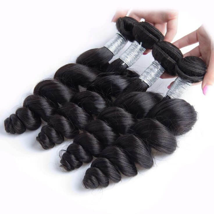 QVR Brazilian Hair Bundles Virgin Human Hair Loose Wave 4 Bundles - Image 4
