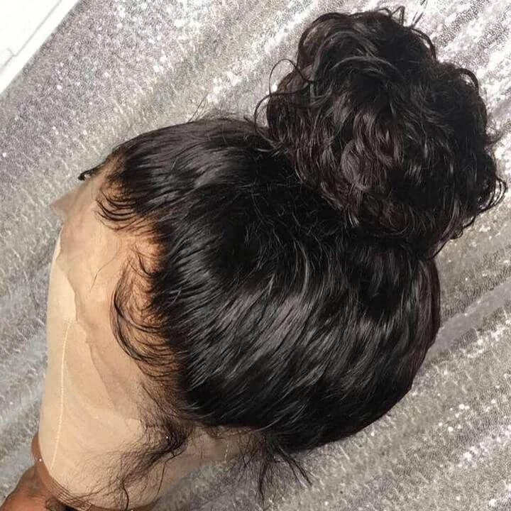 QVR Brazilian Jerry Curly Full Lace Wig Handmade Natural Black Human Hair Knotless Wigs - Image 5
