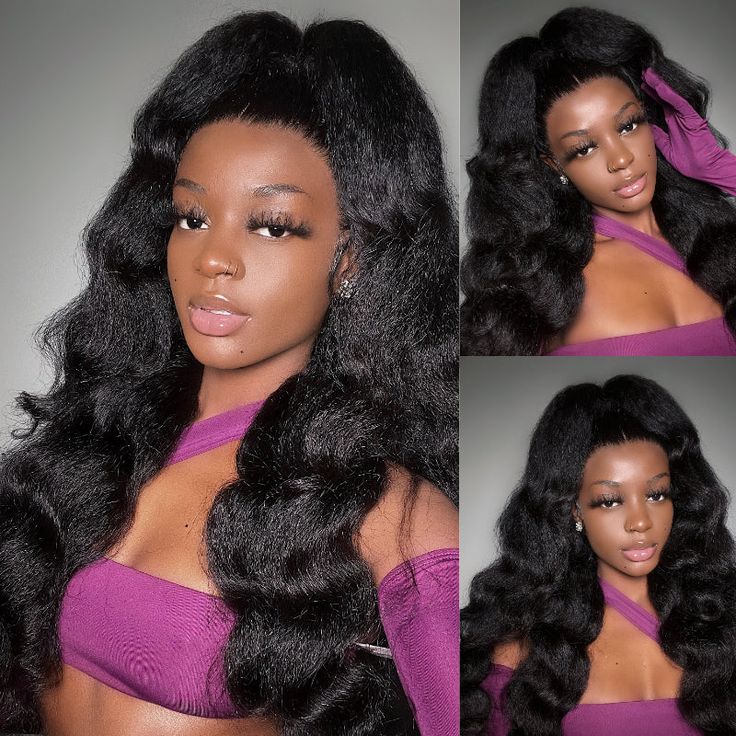 QVR Brazilian Virgin Full Lace Frontal Human Hair Wigs Kinky Straight Wigs Yaki Straight Hair - Image 6