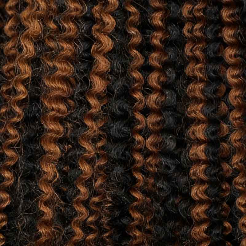 QVR Brown Highlight Feather Crochet Human Hair #P1B/30 Afro Kinky Curly Machine Made Crochet Weave Hair Extensions - Image 4