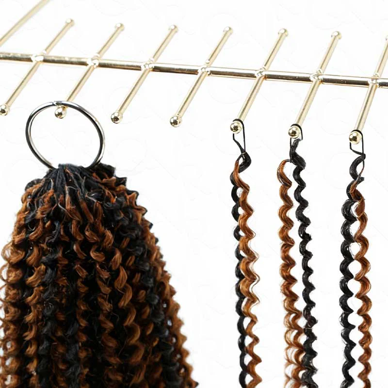 QVR Brown Highlight Feather Crochet Human Hair #P1B/30 Afro Kinky Curly Machine Made Crochet Weave Hair Extensions - Image 8