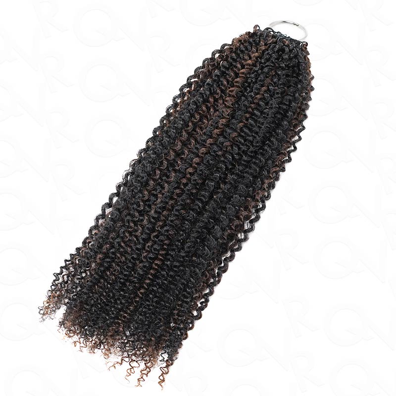 QVR Brown Highlight Feather Crochet Human Hair #P1B/4 Afro Kinky Curly Machine Made Crochet Weave Hair Extensions - Image 10