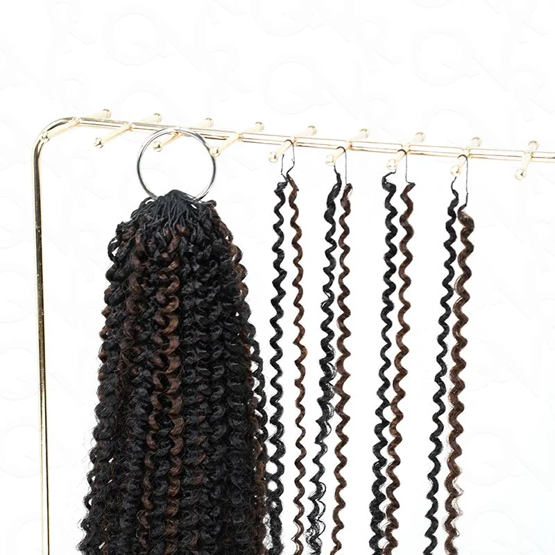 QVR Brown Highlight Feather Crochet Human Hair #P1B/4 Afro Kinky Curly Machine Made Crochet Weave Hair Extensions - Image 6