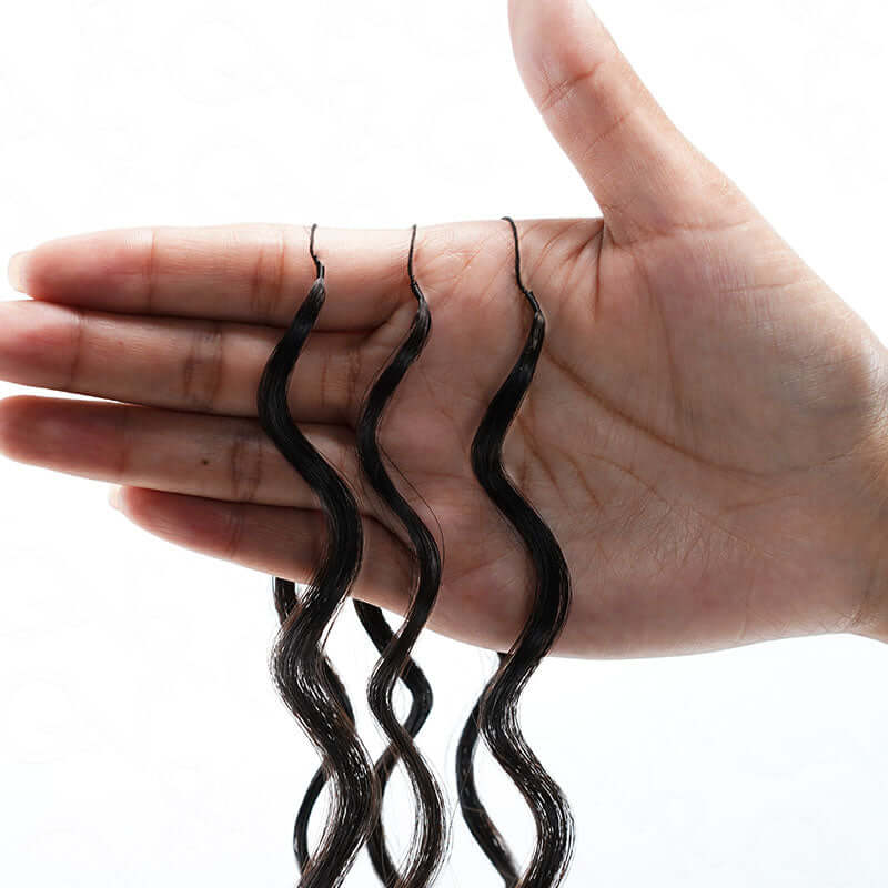 QVR Ombre Brown #T1B/4 Human Crochet Hair Water Wave Machine Made Feather Crochet Hairstyle - Image 4