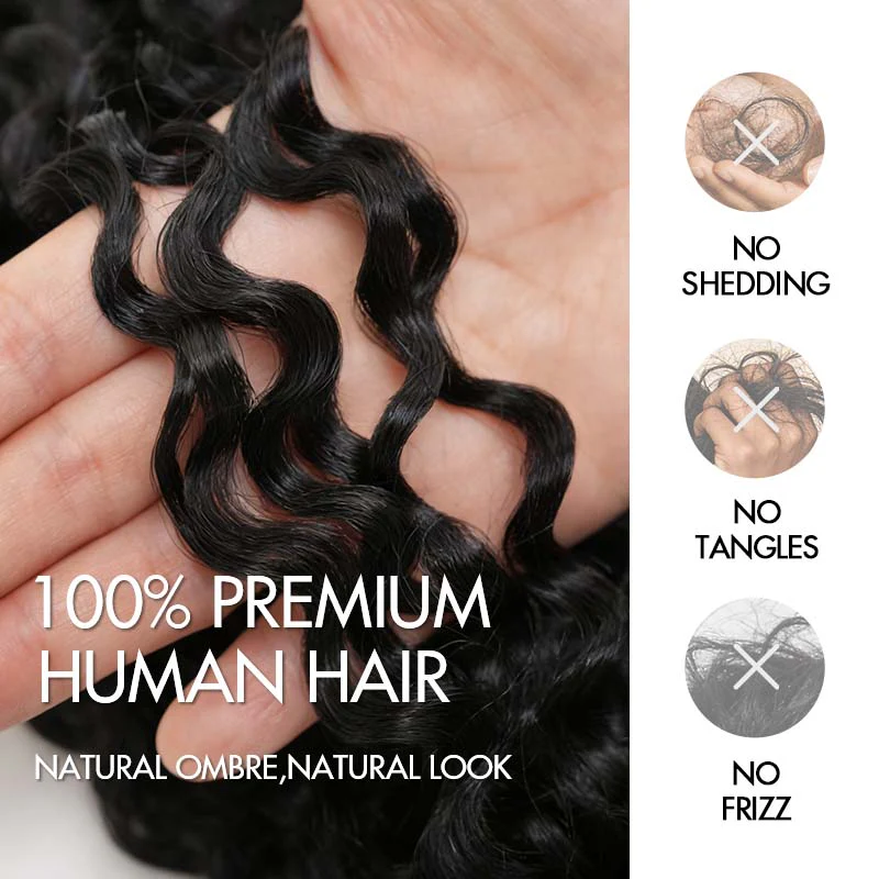 QVR Burmese Curly PU Clip In Hair Extensions 9PCS 5PCS Volumizer Human Hair - Image 8