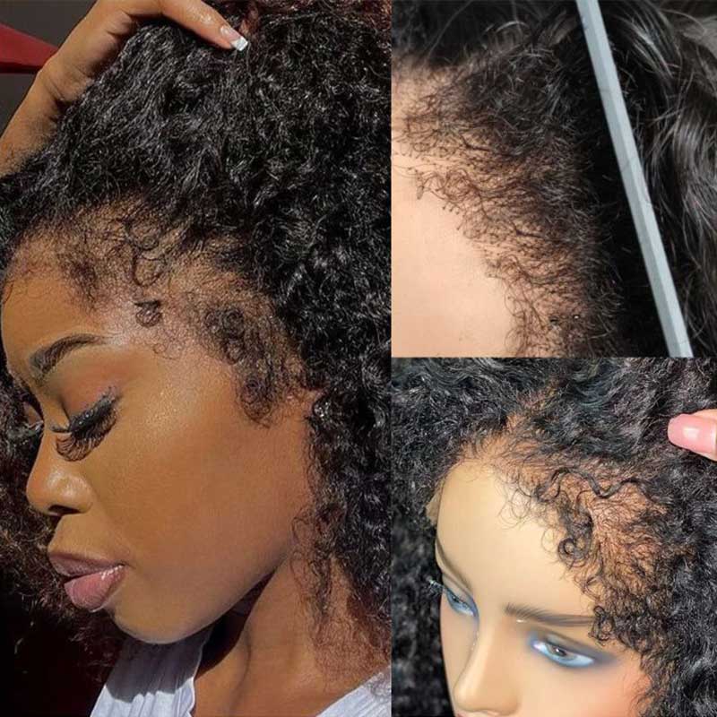 QVR Curly Edge Deep Wave 13x4 HD Transparent Lace Front Wigs With Realistic Hairline - Image 4