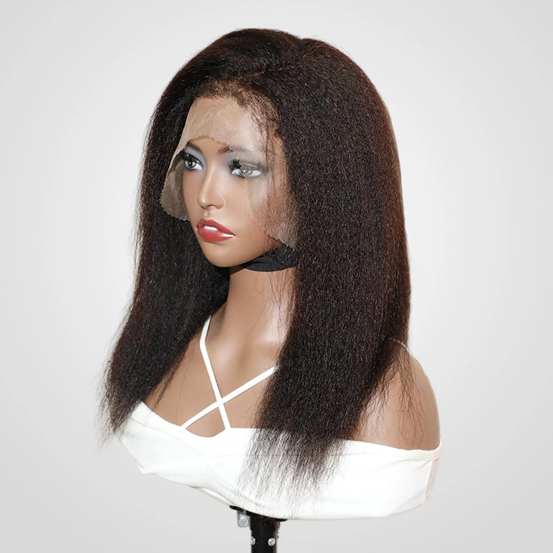 QVR Curly Edge Hairline Wigs Kinky Straight 13x4/13x6 Lace Frontal Human Hair Wigs For Women - Image 5