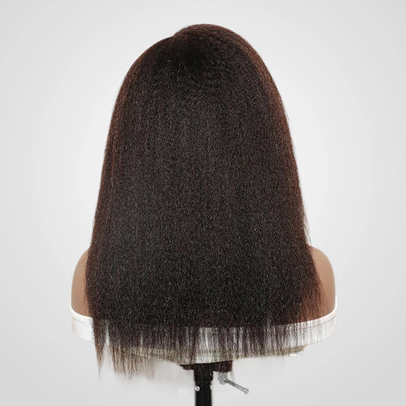 QVR Curly Edge Hairline Wigs Kinky Straight 13x4/13x6 Lace Frontal Human Hair Wigs For Women - Image 6