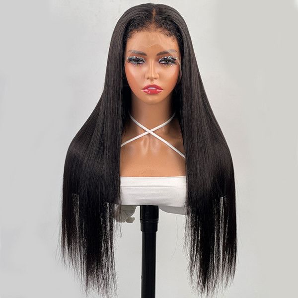 QVR Curly Edge Human Hair Wigs Straight 13x4/13x6 Lace Frontal Wigs With Kinky Edges Baby Hair - Image 2