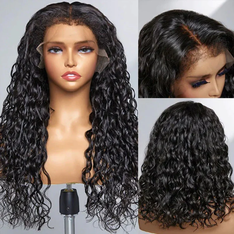QVR Curly Edges Hairline Water Wave 5x5 Transparent HD Lace Closure Human Hair Wigs - Image 4
