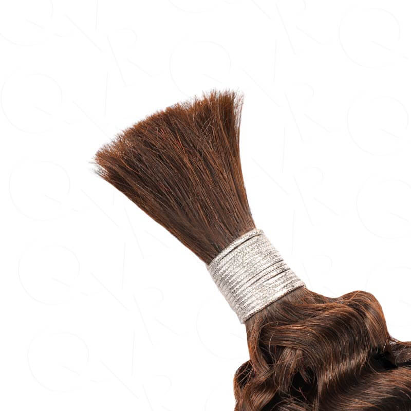 QVR Dark Brown #4 Water Wave Bulk Hair Extensions for Boho Knotless Braiding - Image 3