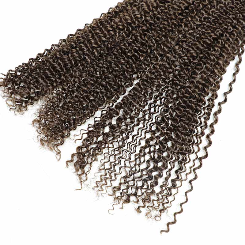 QVR Dark Brown Afro Kinky V Bulk for Kinky Twist Crochet Braiding Hair - Image 4