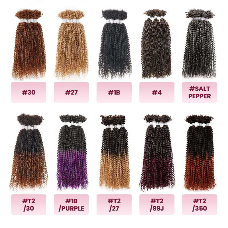 QVR Dark Brown Afro Kinky V Bulk for Kinky Twist Crochet Braiding Hair - Image 5