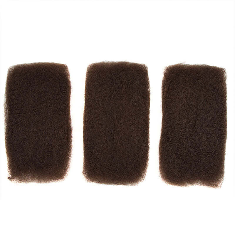 QVR Dark Brown+Pink Two Colors Afro Kinky Bulk Human Hair For Braiding DreadLock - Image 8
