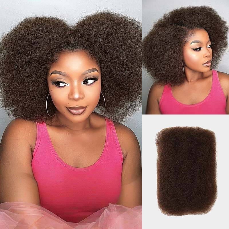 QVR Dark Orange Afro Kinky Bulk Hair Extensions For Braiding Dreadlock Human Hair - Image 8