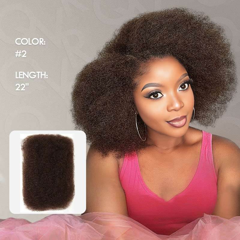 QVR Dark Orange Afro Kinky Bulk Hair Extensions For Braiding Dreadlock Human Hair - Image 9