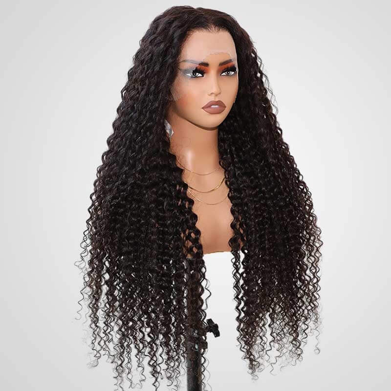 QVR Deep Curly 13x4 Lace Frontal Wigs Free Part Long Wig 100% Human Hair - Image 2