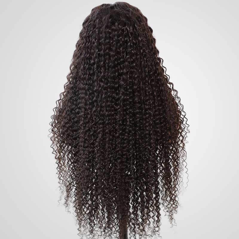 QVR Deep Curly 13x4 Lace Frontal Wigs Free Part Long Wig 100% Human Hair - Image 3