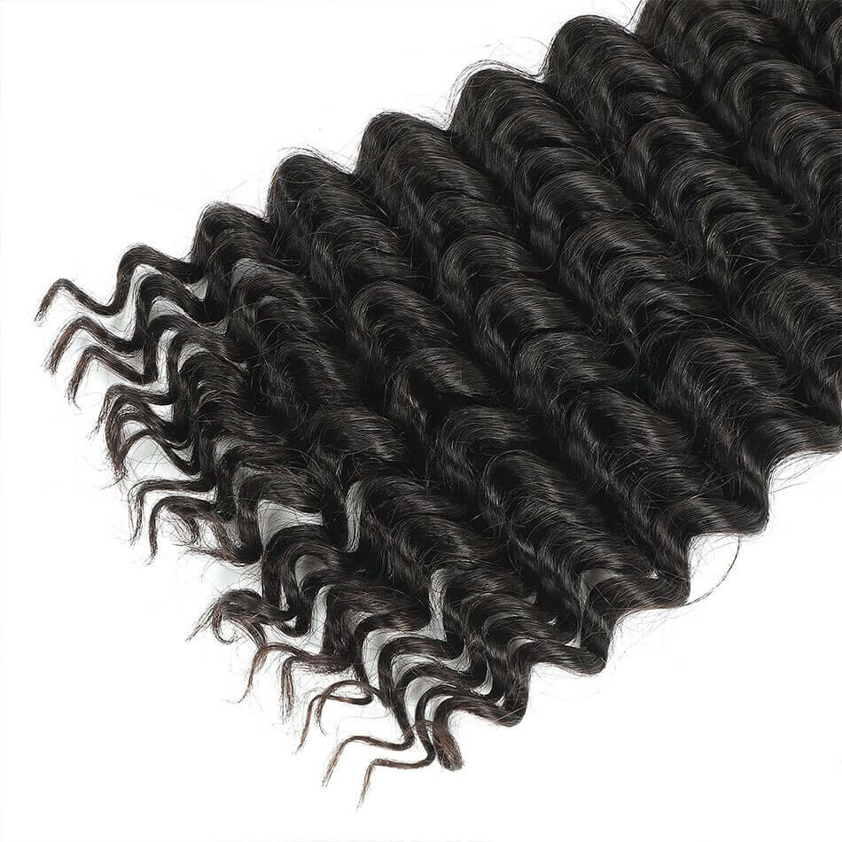 QVR Deep Wave Bulk Hair Extensions for Boho Knotless Braiding - Image 7