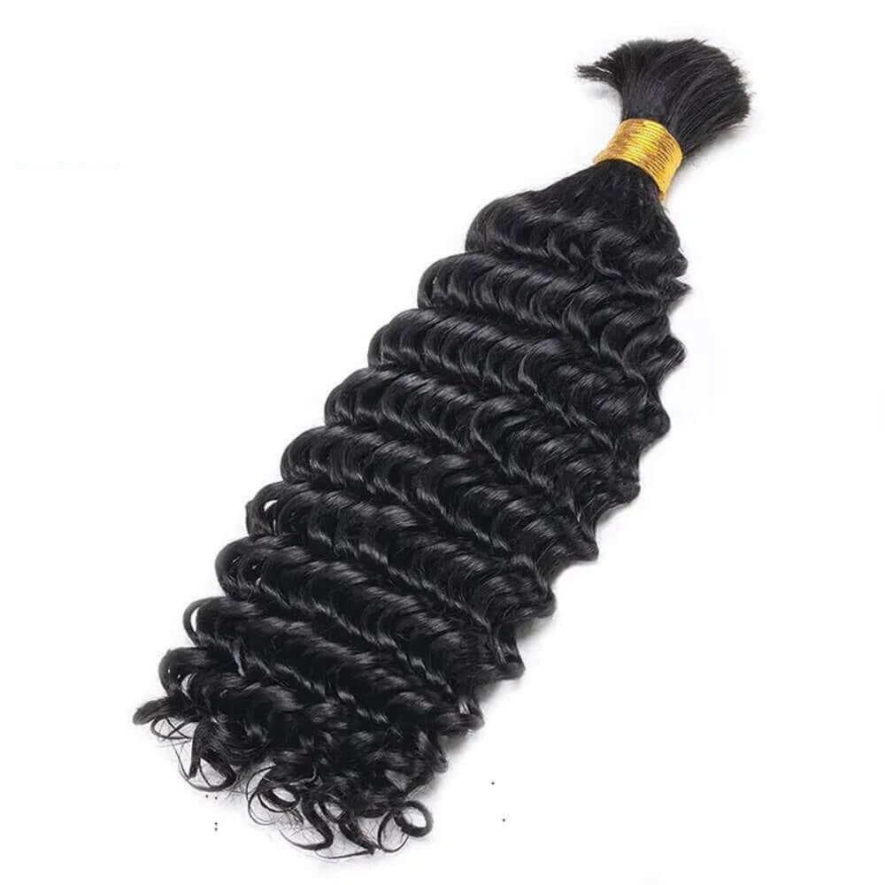 QVR Deep Wave Bulk Hair Extensions for Boho Knotless Braiding - Image 8