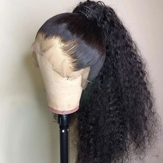 QVR Deep Wave Full Lace Wig Handmade Natural Black Human Hair Knotless Wigs - Image 6