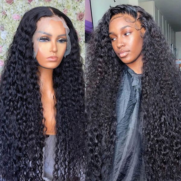 QVR Deep Wave Glueless Wig Brazilian Curly Human Hair Wigs Pre Plucked With Baby Hair 13x6 13x4 Lace Frontal - Image 6