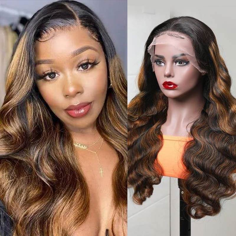 QVR #FB30 Body Wave Full Lace Wig Handmade Highlights Human Hair Knotless Wigs - Image 2