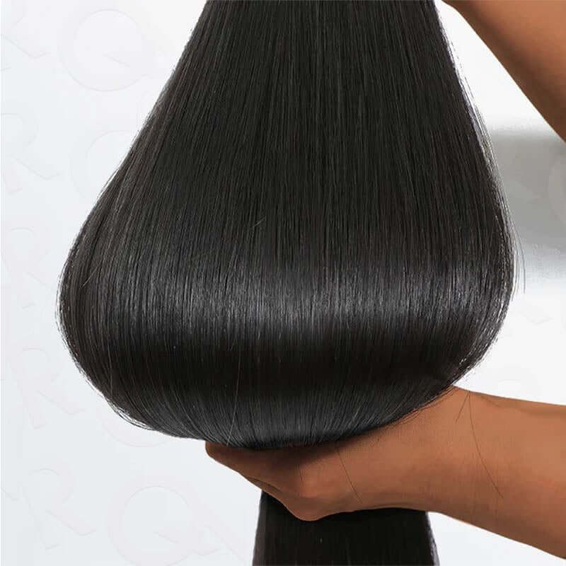 QVR Flawless Straight Human Hair Bundle Black Blonde Highlights Sew In Hair Extensions - Image 6