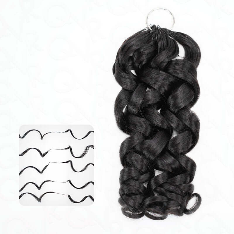 QVR French Curl Human Crochet Hair Machine Made Natural Black Feather Crochet Human Hair Extension - Image 4