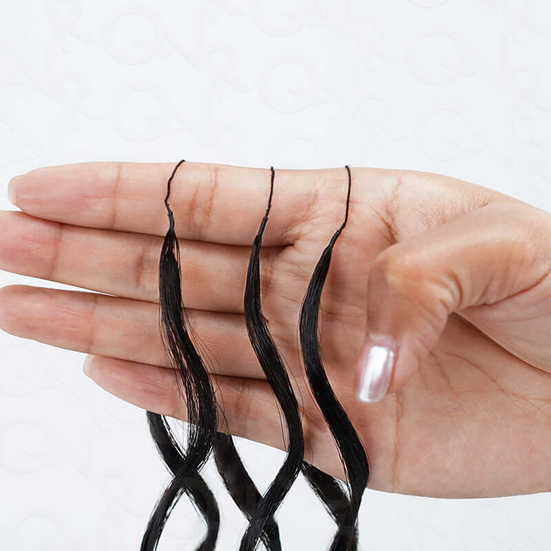 QVR French Curl Human Crochet Hair Machine Made Natural Black Feather Crochet Human Hair Extension - Image 6