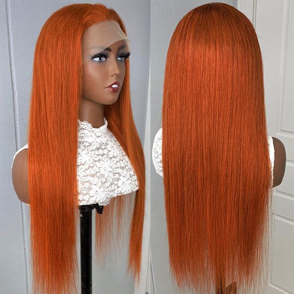 QVR Ginger Orange Body Wave Wigs Brazilian Virgin Hair 4x4 Lace Closure Wigs Pre Plucked with Baby Hair - Image 5