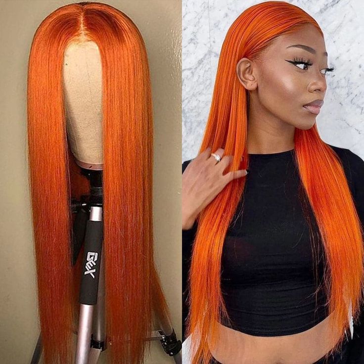 QVR Ginger Orange Body Wave Wigs Brazilian Virgin Hair 4x4 Lace Closure Wigs Pre Plucked with Baby Hair - Image 7