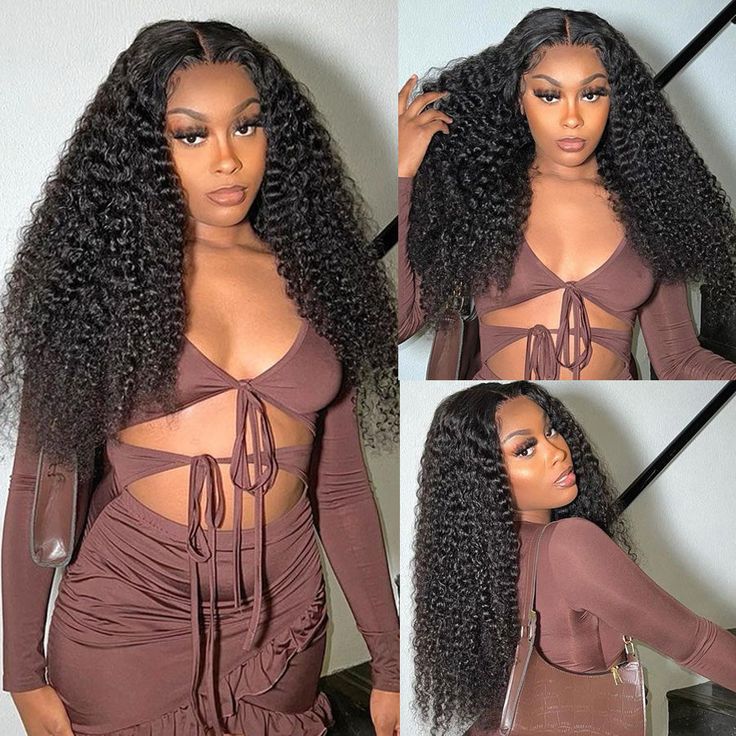 QVR Glueless 13x4 HD Lace Frontal Wig Curly Wigs Human Hair Wigs For Black Women - Image 2