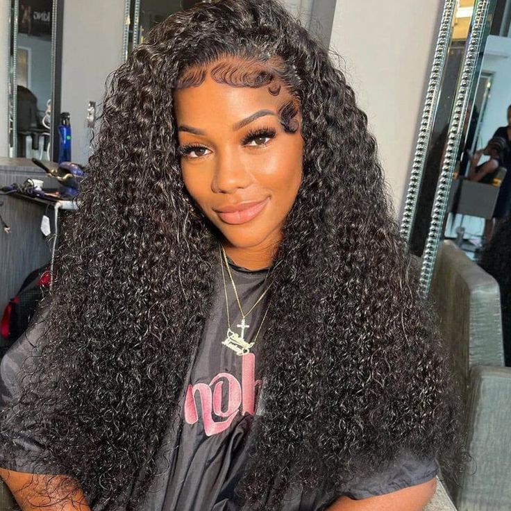 QVR Glueless 13x4 HD Lace Frontal Wig Curly Wigs Human Hair Wigs For Black Women - Image 3