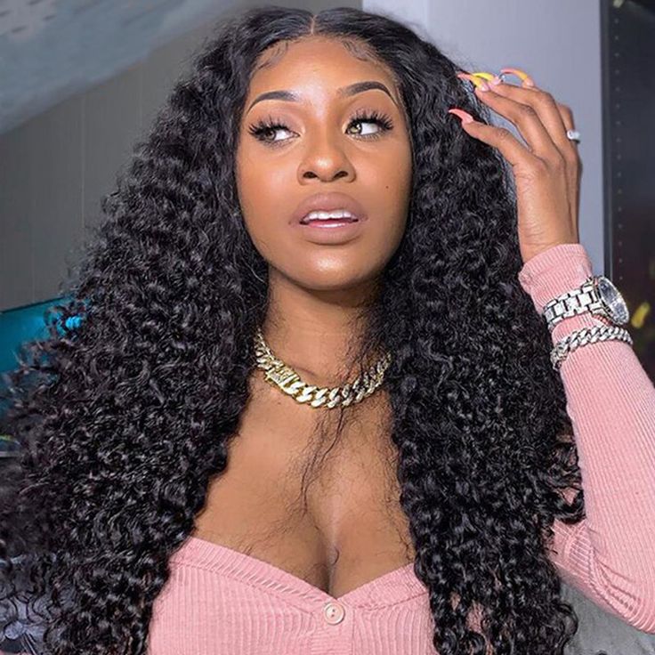 QVR Glueless 13x4 HD Lace Frontal Wig Curly Wigs Human Hair Wigs For Black Women - Image 4