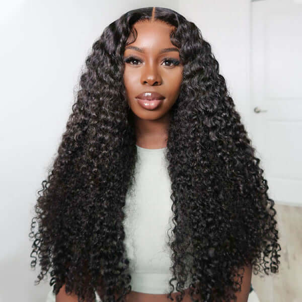 QVR Glueless 5x5 HD Lace Closure Curly Human Hair HD Wig Undetectable Lace