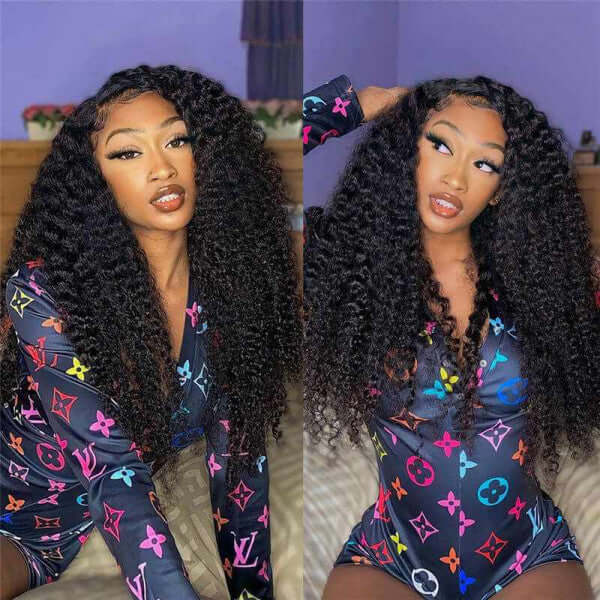 QVR Glueless 5x5 HD Lace Closure Curly Human Hair HD Wig Undetectable Lace - Image 15